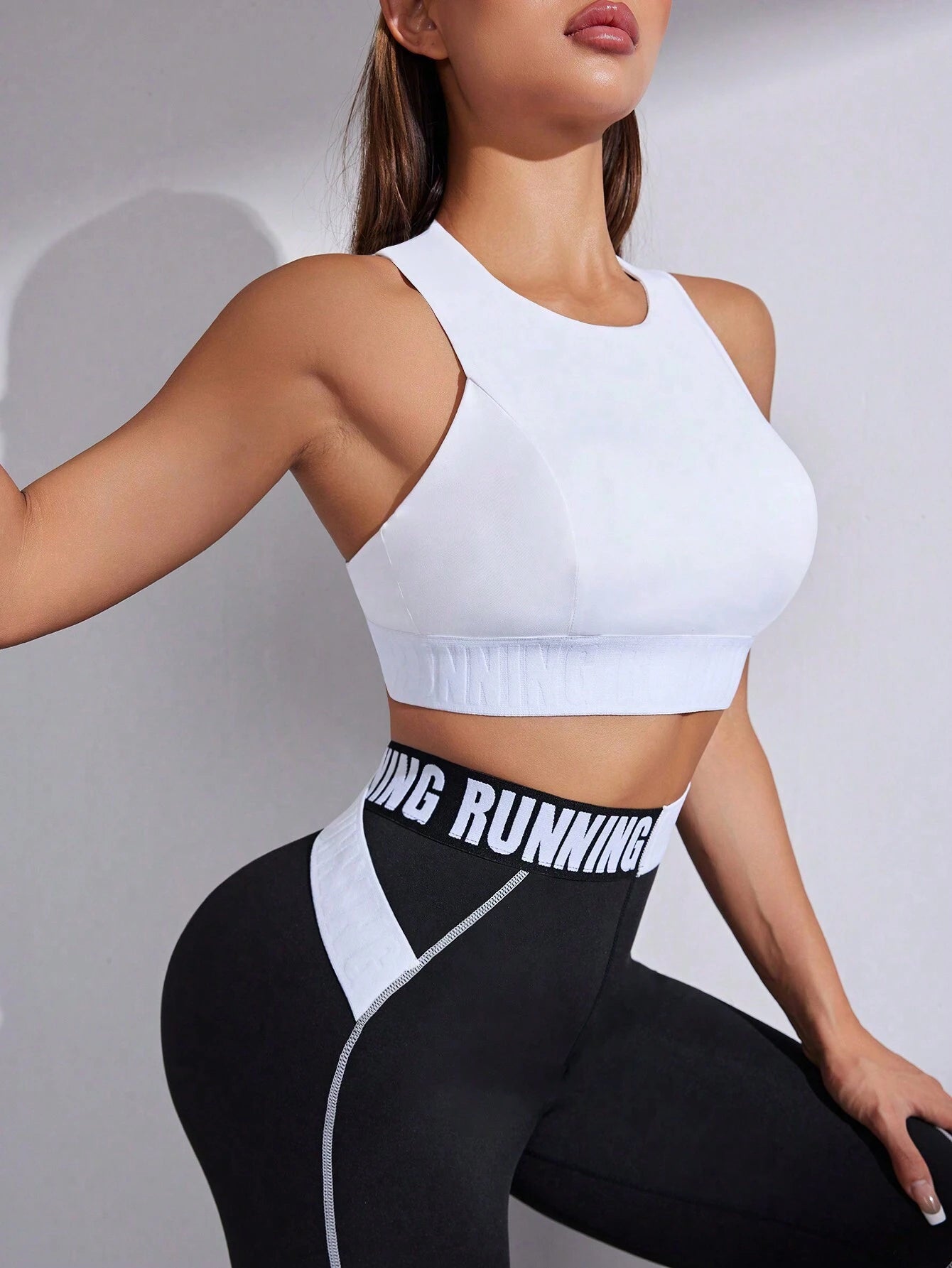 Street Sport Letter Tape Waist Sports Set
