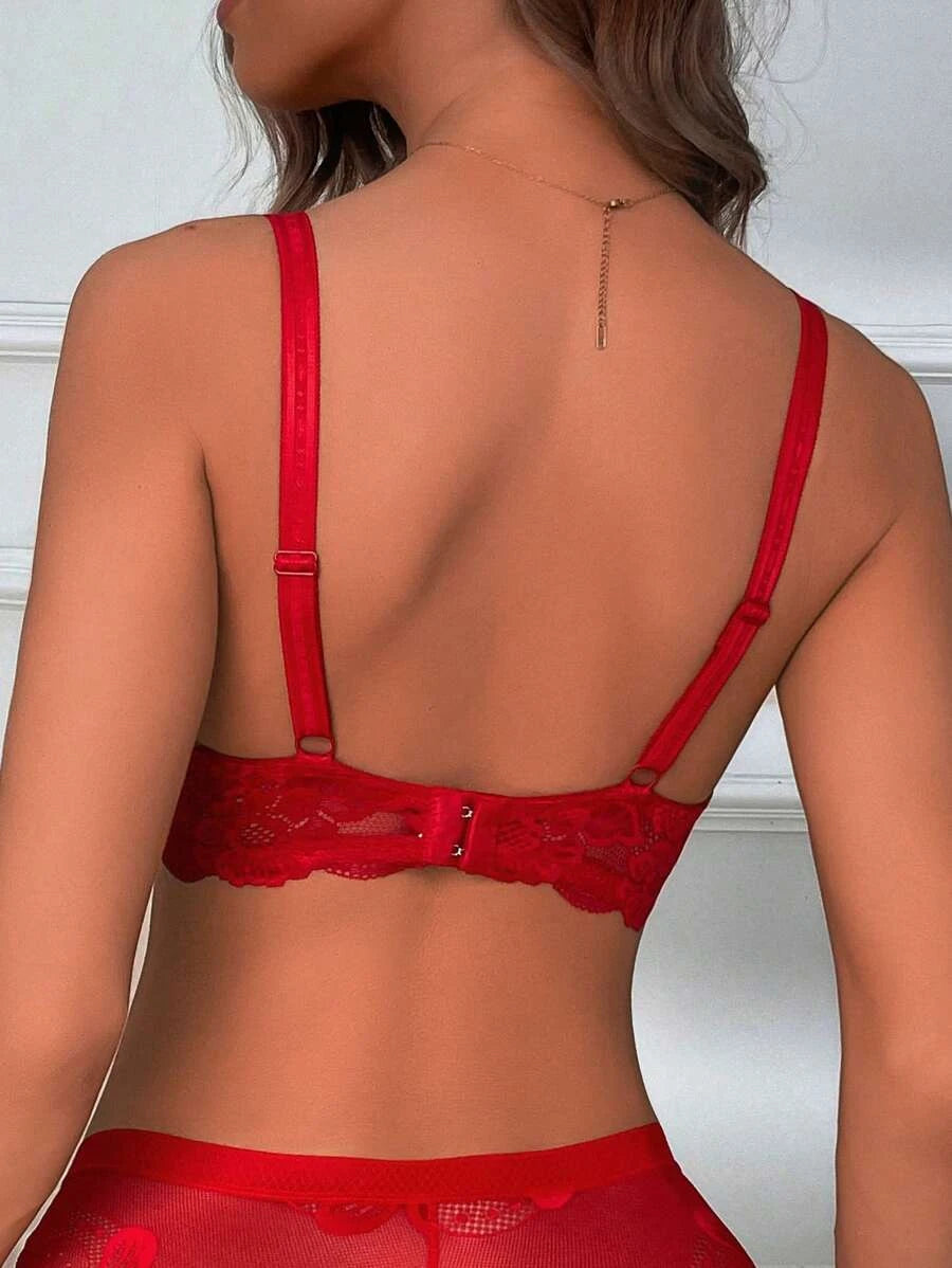 Floral Lace Underwire Bra