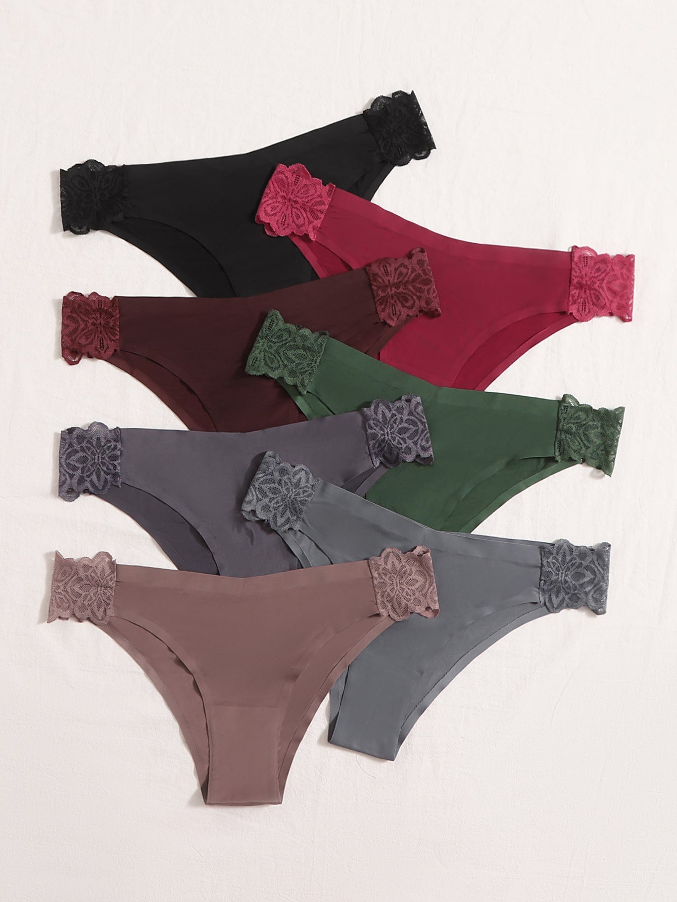 7pack Contrast Lace Panty Set