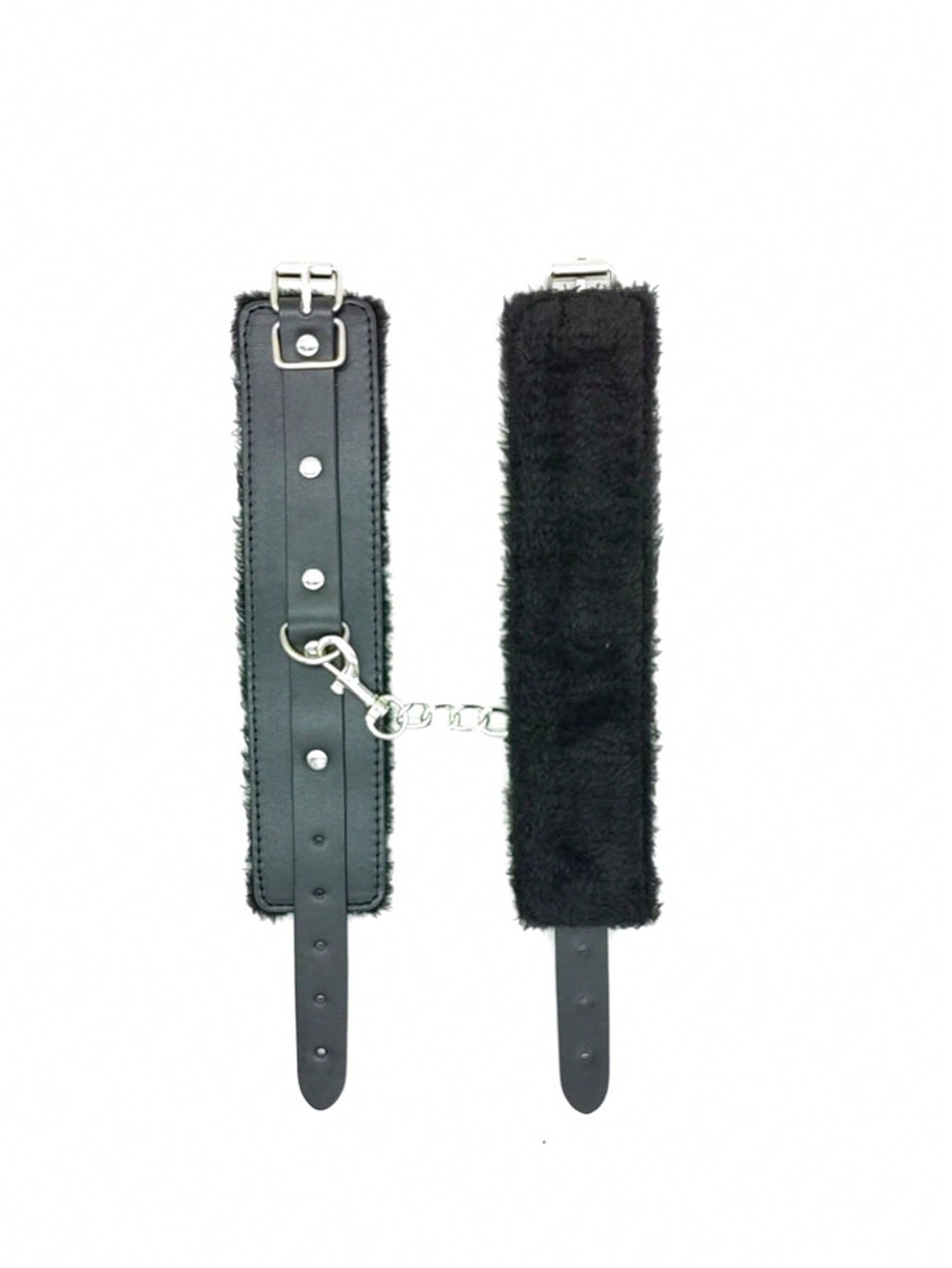 1pair Women Buckle Decor Plush Lined Fashion Costume