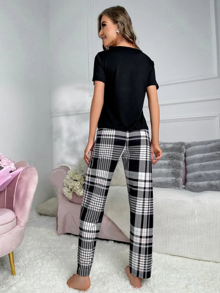 Heart &amp; Letter Graphic PJ Set