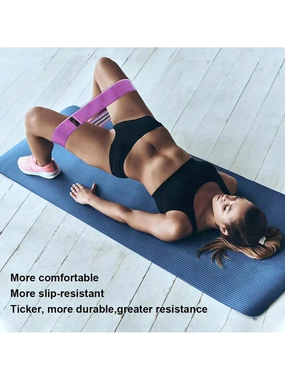 1pc Mint Green Yoga Resistance Band, Anti-Slip Fitness Resistance Band For Glute Bridges