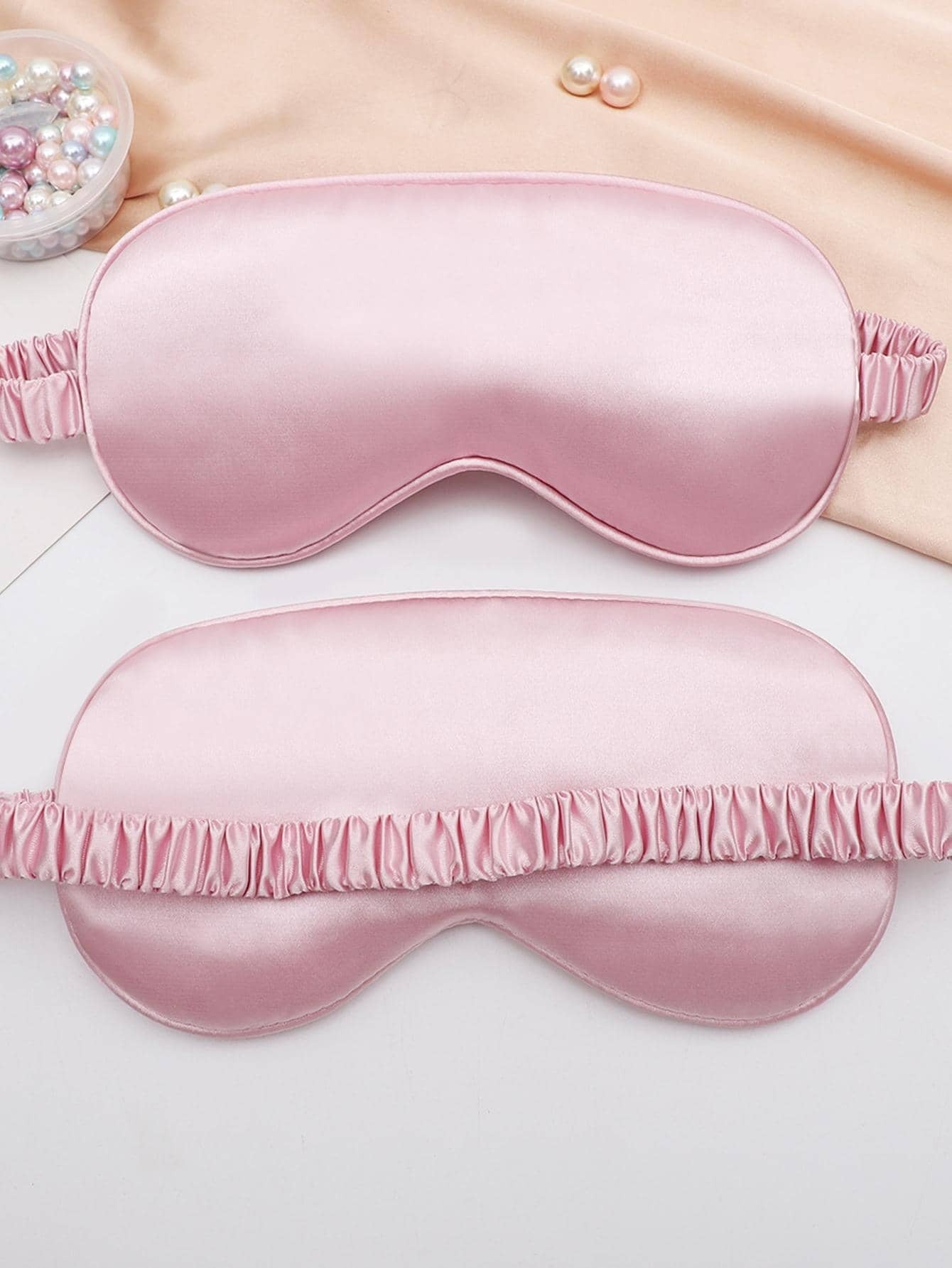 Shading Sleep Eye Mask Imitation Silk Ice Feel Comfortable Pink