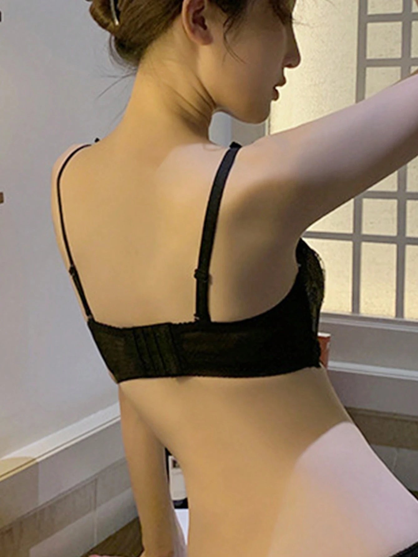 Lace Push-Up Wireless Bra With Comfortable Lifting And Breathable Bowknot Detail