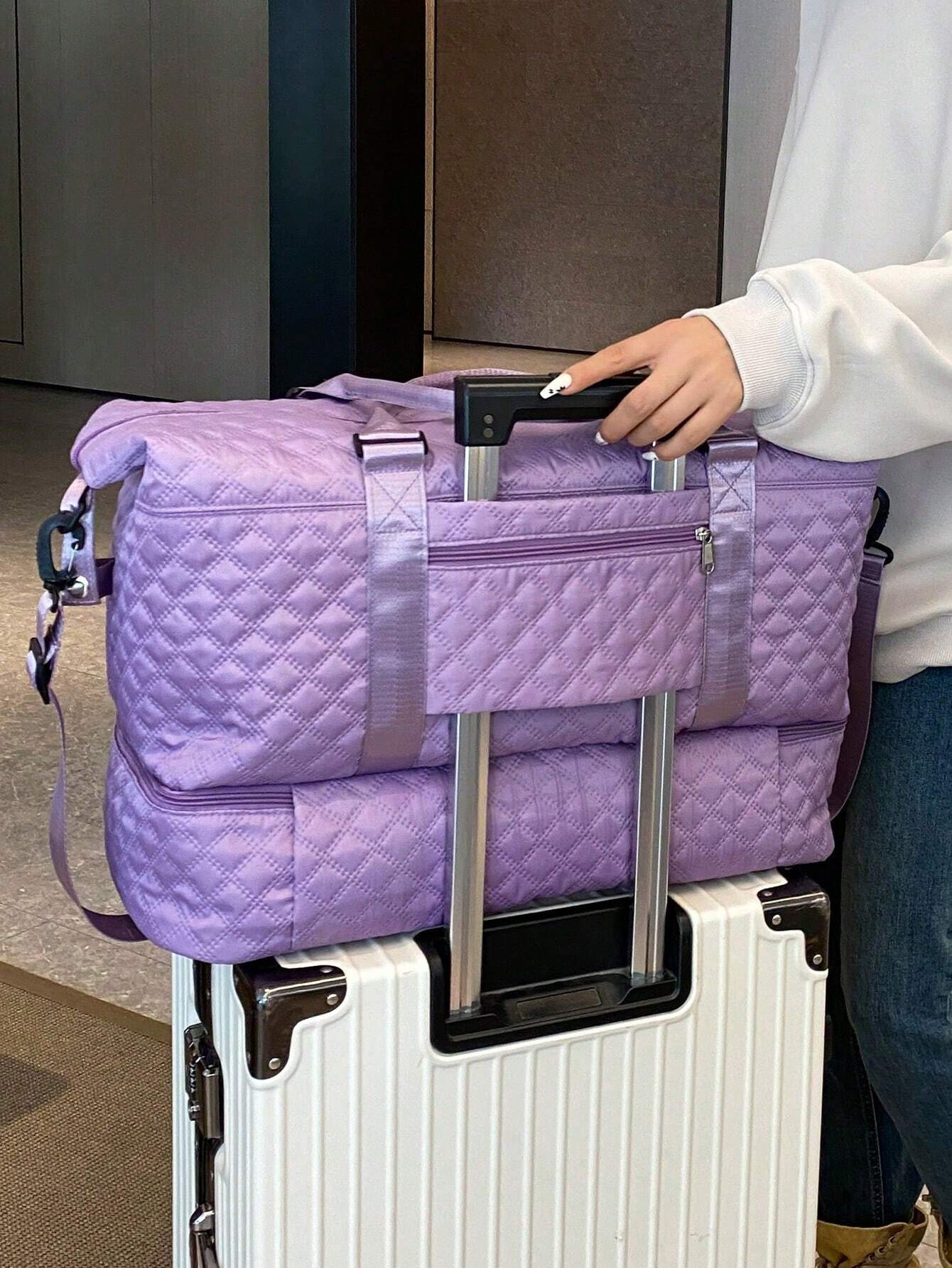 Large Capacity Fashion Printed Luggage Bag, Suitable For Men &amp; Women's Fitness, Travel, Outdoor Sports Storage Bag