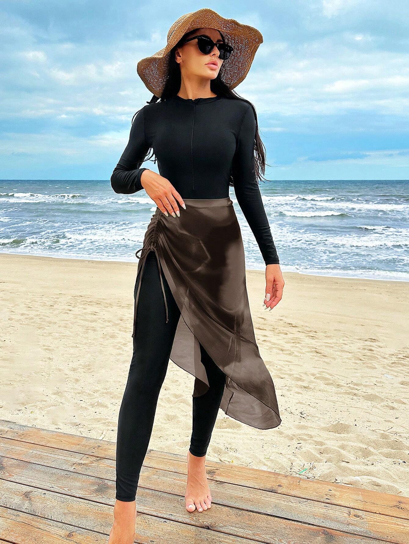 Swim Mulvari Summer Beach Women's One-Piece Swimsuit Set