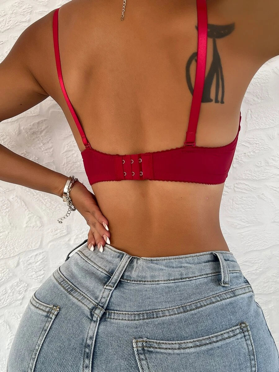 Contrast Lace Underwire Bra