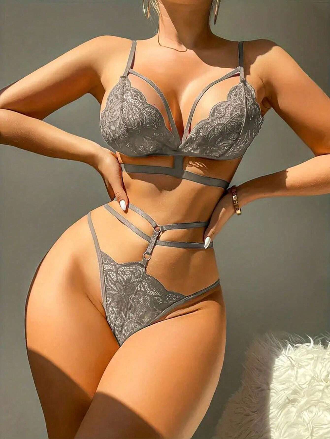 Hollow Out Lace Sexy Lingerie Set