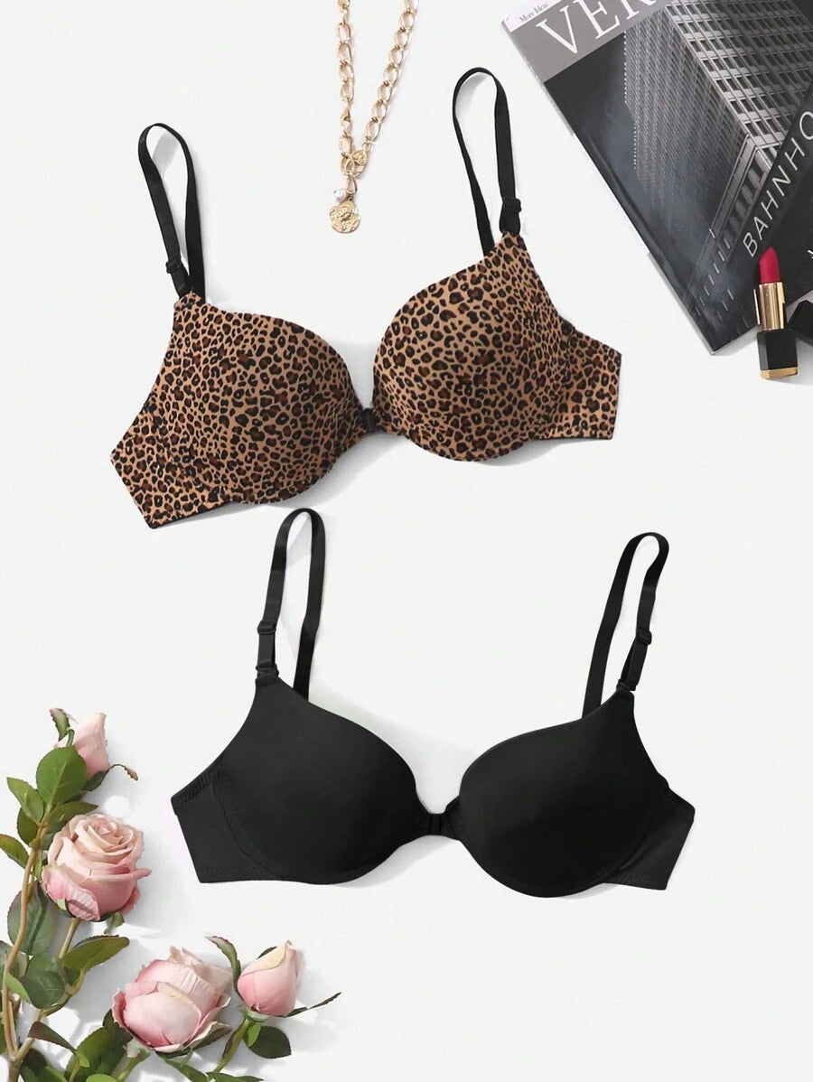 2pack Solid Underwire Bra Set