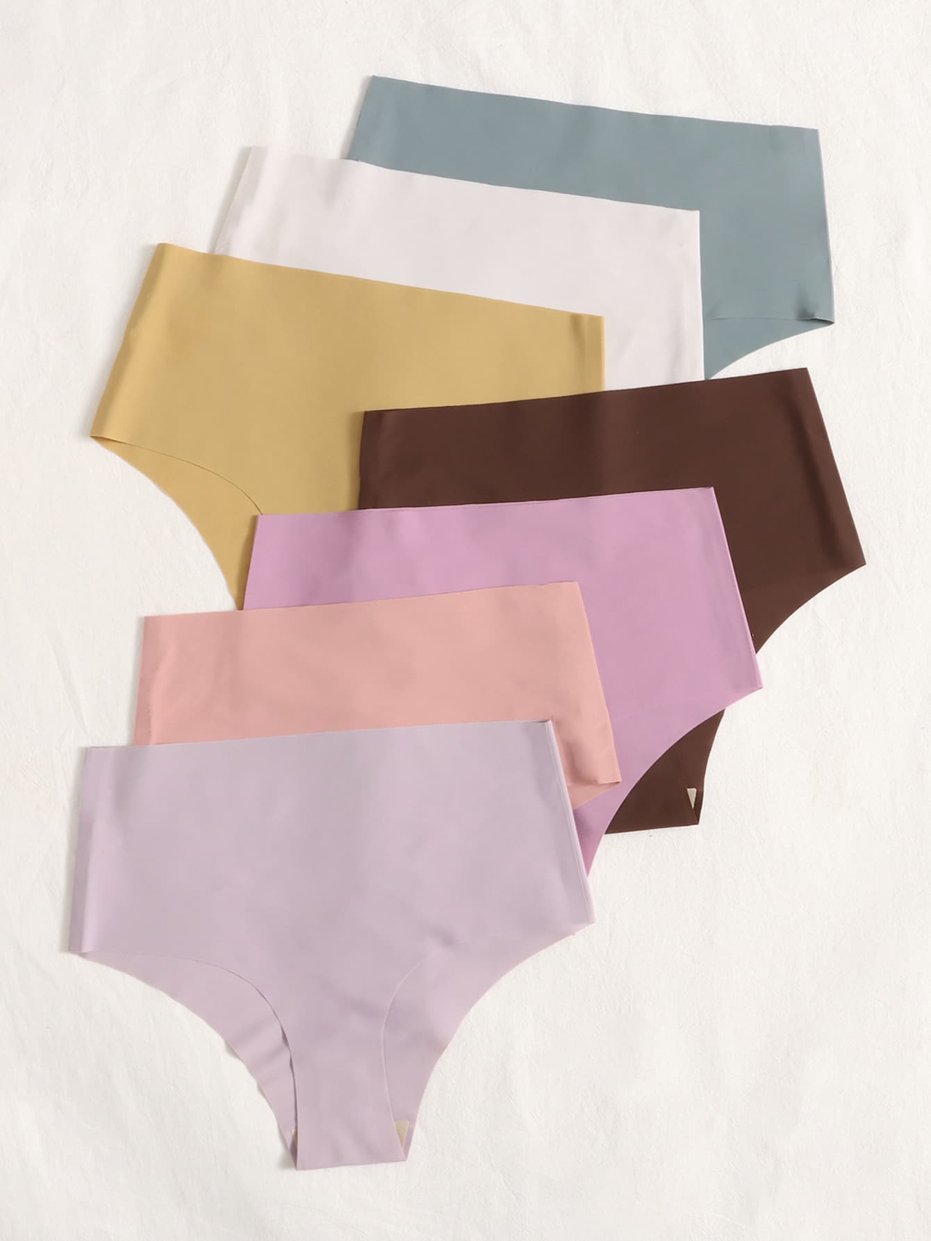 7pack Solid No Show Panty Set