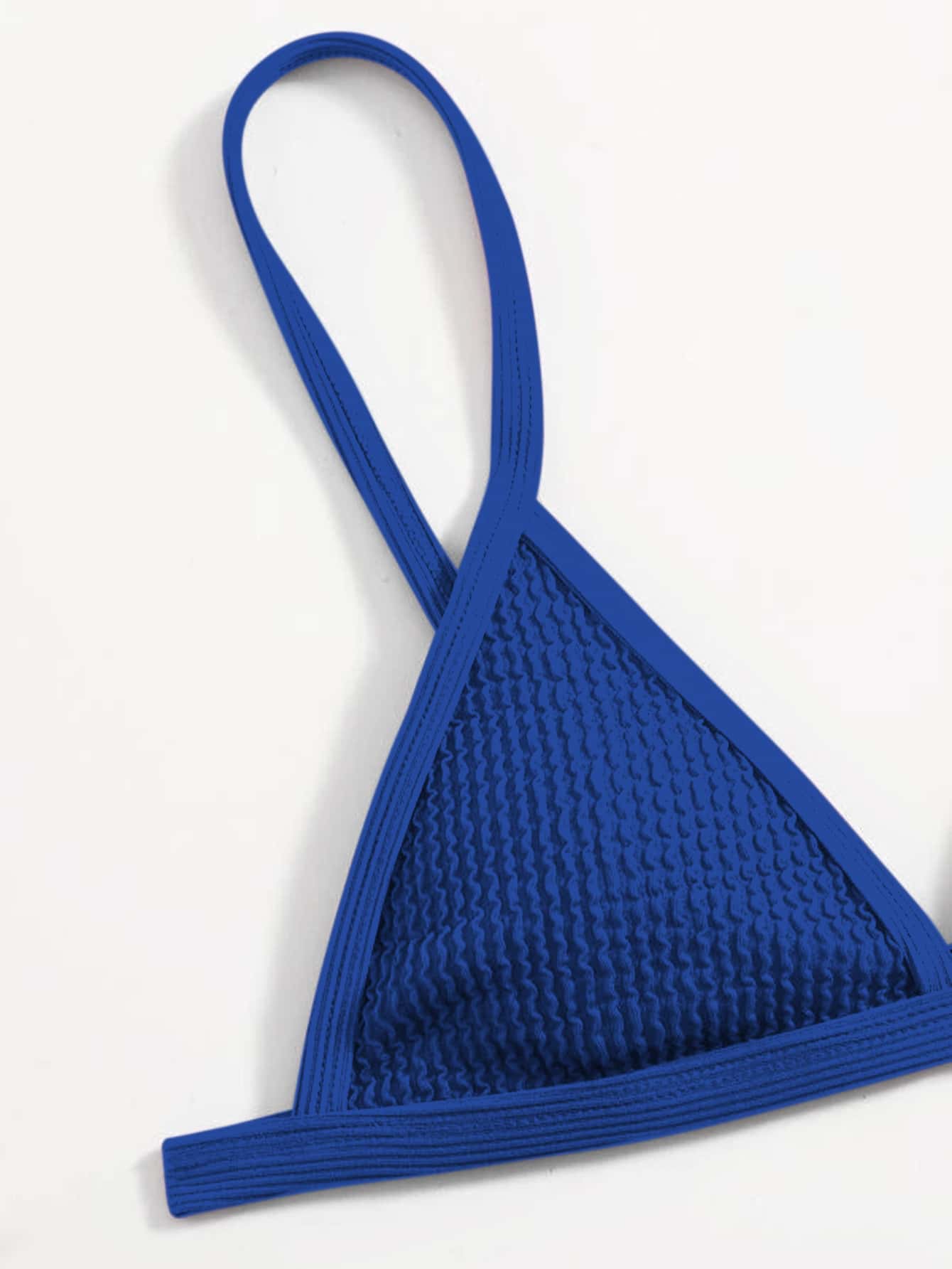 Contrast Binding Triangle Thong Bikini Swimsuit