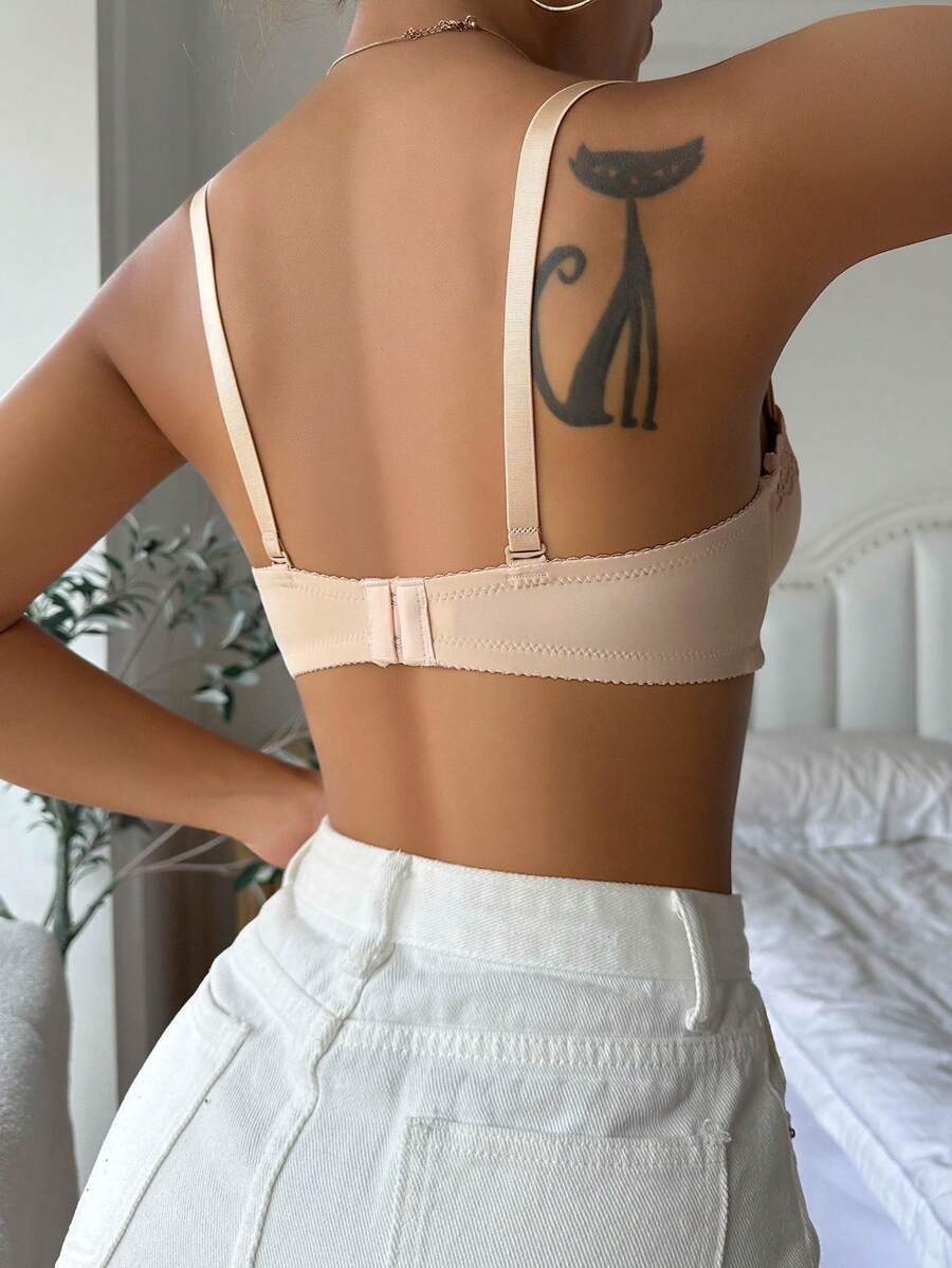 Contrast Lace Underwire Bra