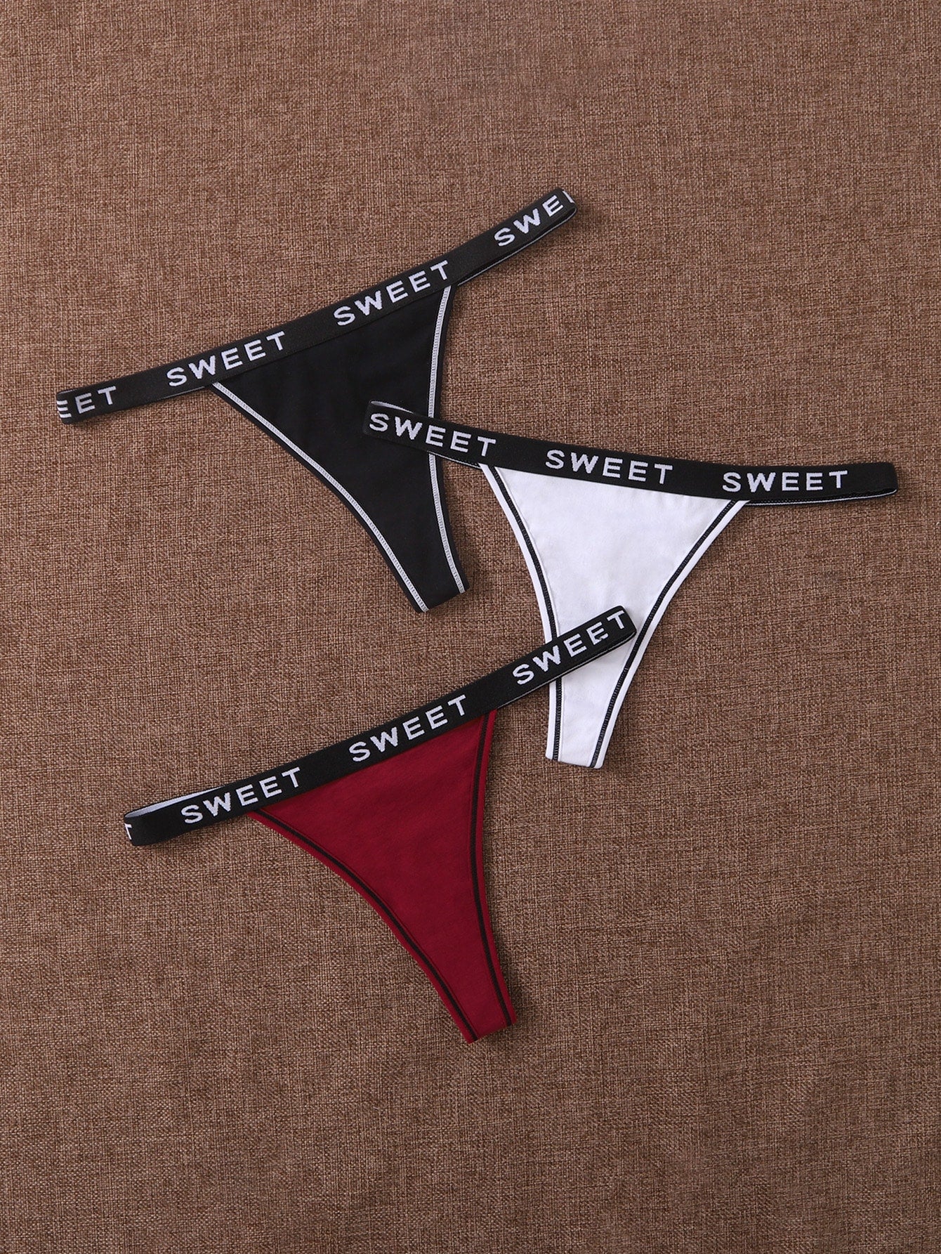 3pack Letter Tape Panty Set