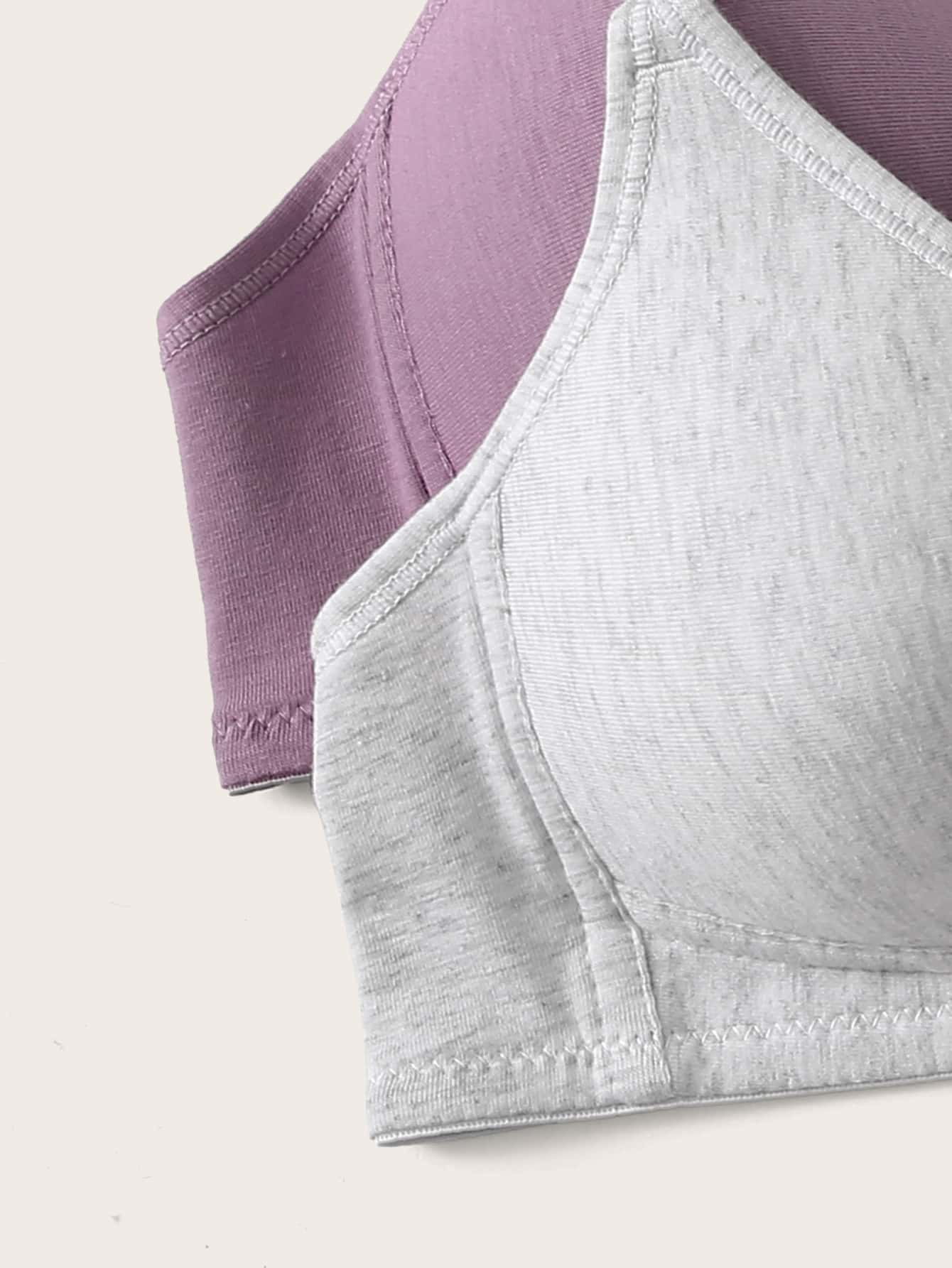 3pack Solid Adjustable Strap Bra Set