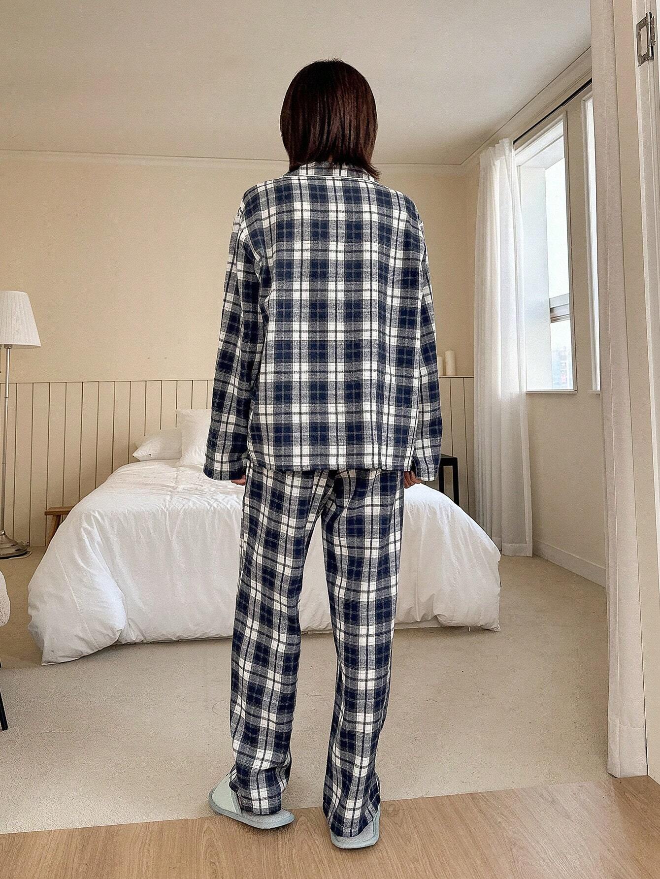 DAZY Solid &amp; Plaid Leisure Pajama Set