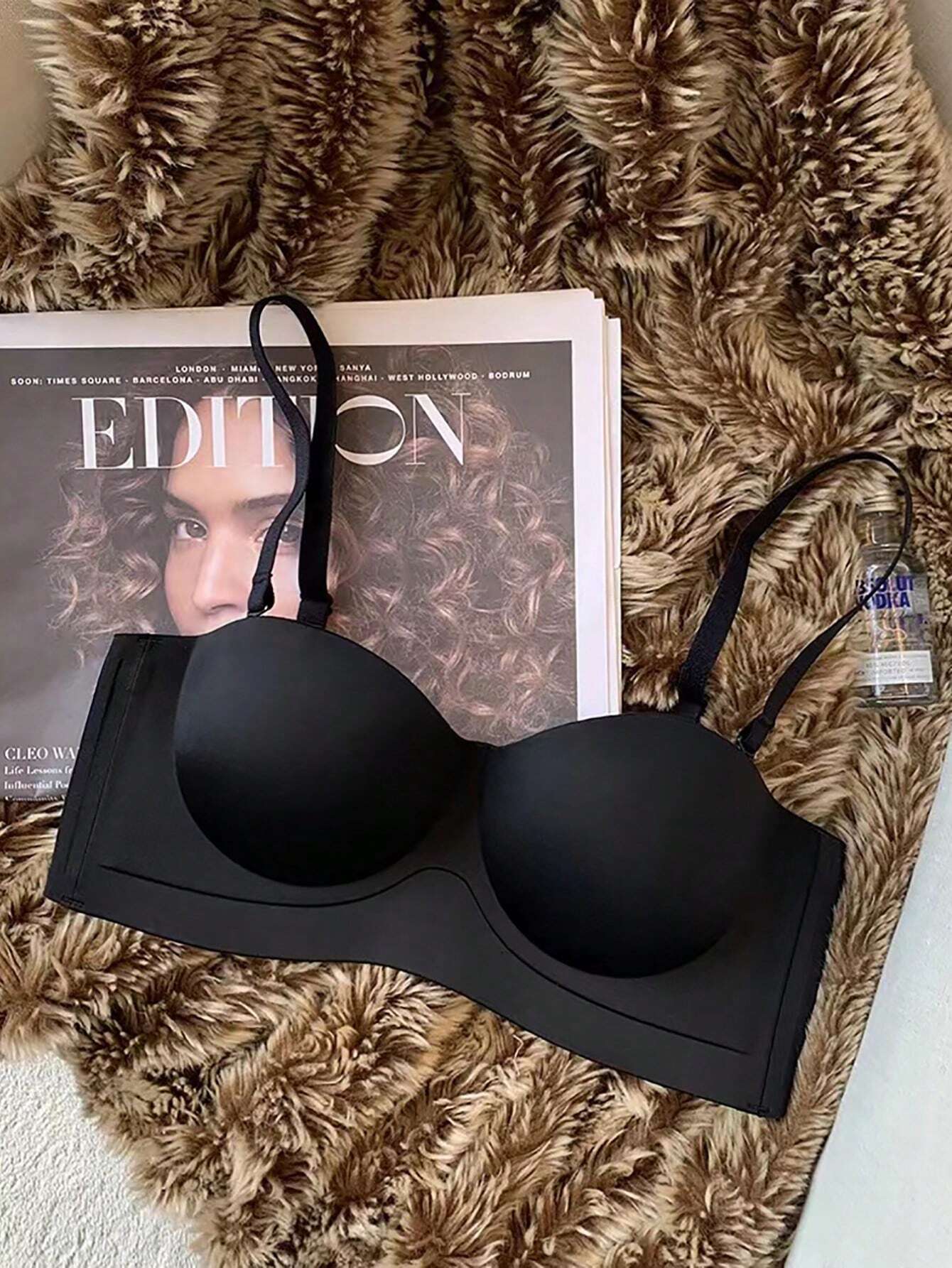 2pcs/Set Wire-Free Seamless Bra With Removable Straps, Lingerie